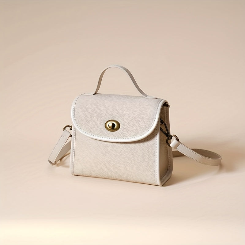 2025 New Women's Genuine Leather Crossbody Bag - Adjustable Shoulder Strap, Lightweight Small Square Purse with Zipper Closure, Multiple Compartments