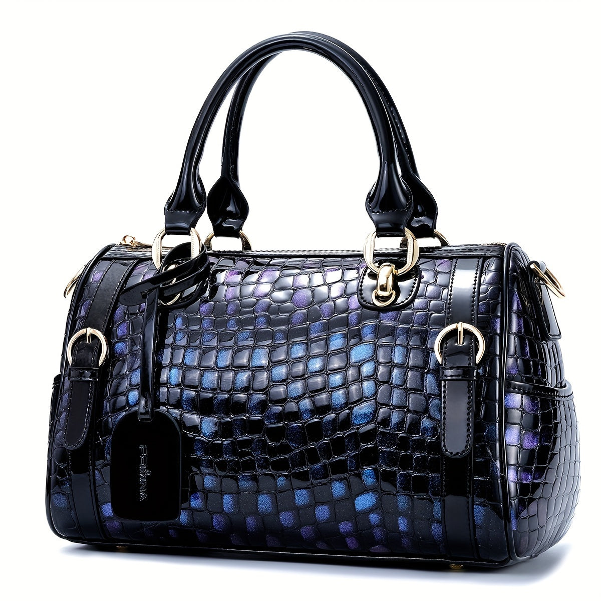 Crocodile Leather Crossbody Bags For Women, Large Leather Duffel Handbags For Women, Luxury Designer Bag, Over Shoulder Bag, Genuine Leather Large Tote Bag, Large Capacity