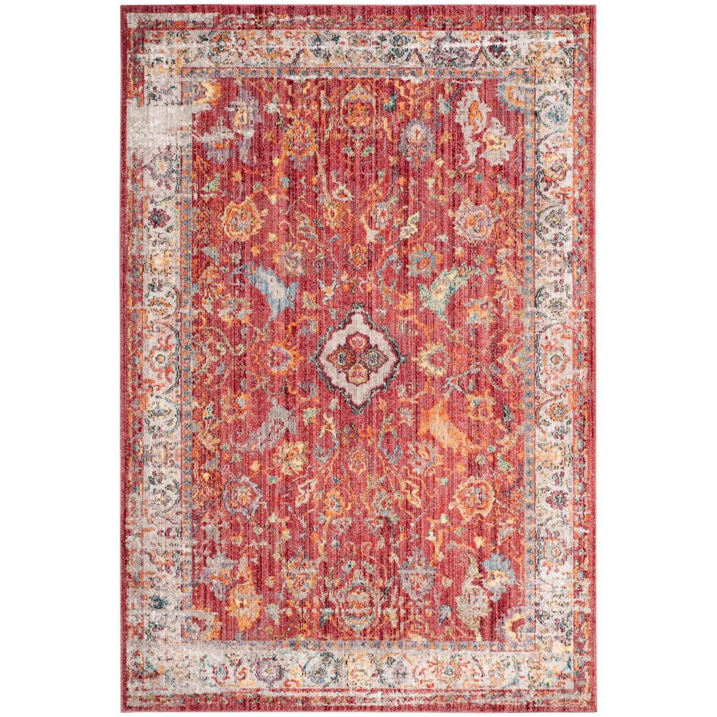 Blue, Rose Coloured Indoor Power Loomed Easy Care Medium Area Rugs For Home Decor Rug for Living Room, Bedroom, Dining Room, Home Office, Basement