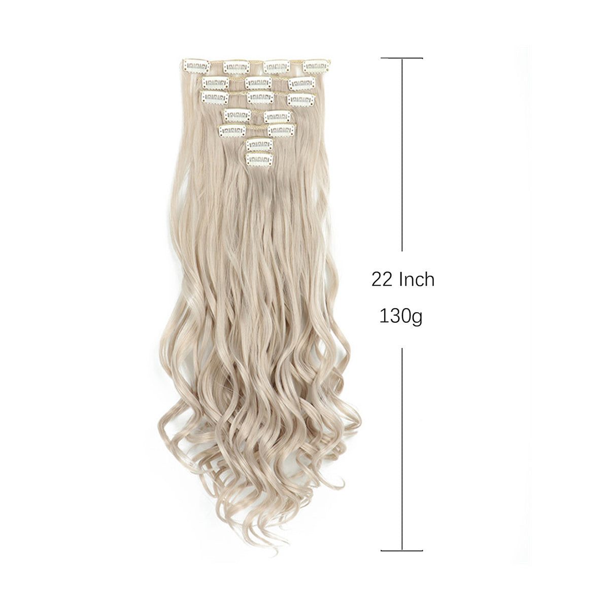 22 Inch Full Head Clip In Hair Extensions