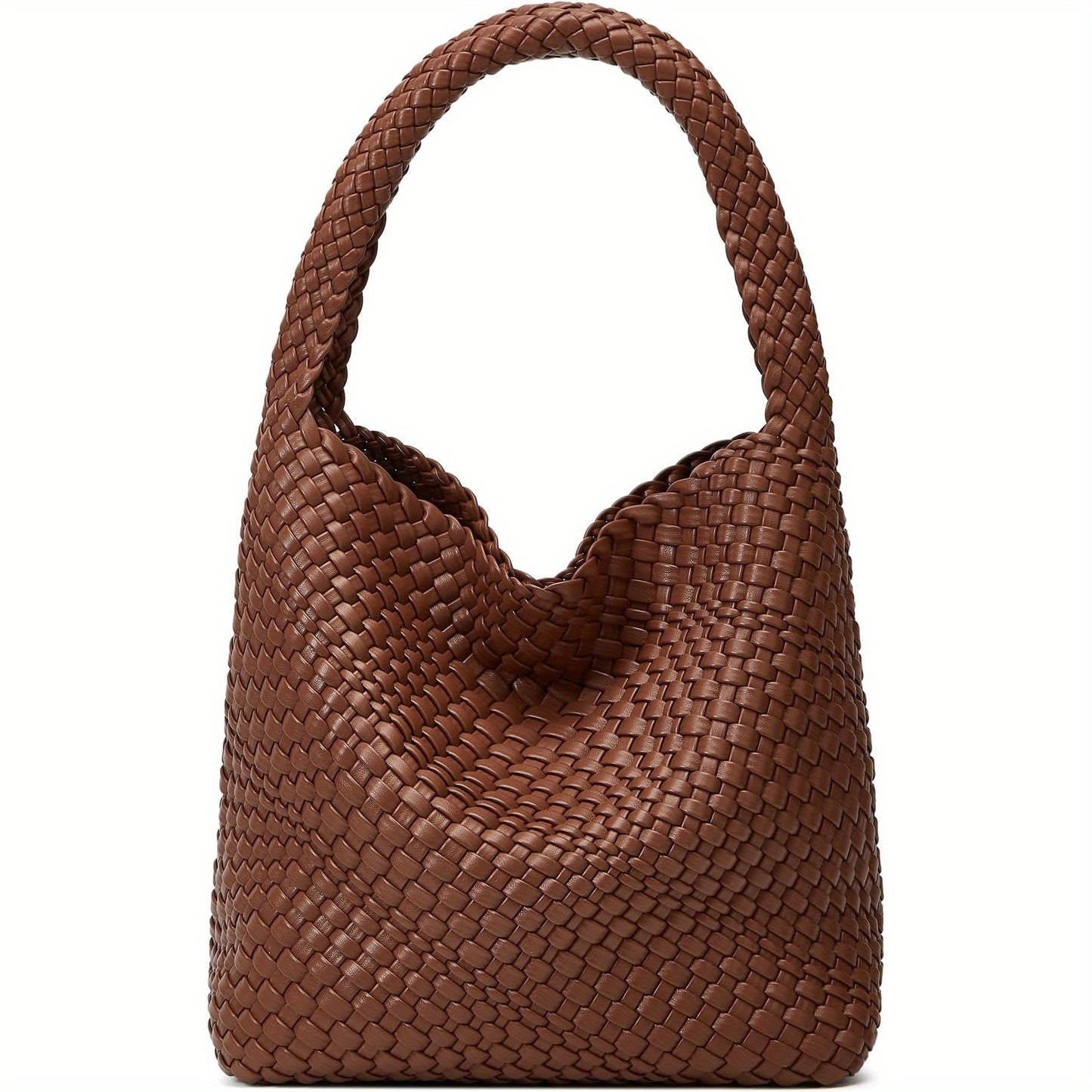 Woven Tote Bag for Women: Vegan Leather Shoulder Purse- Underarm Hobo Bag- Summer Beach Tote for Vacation