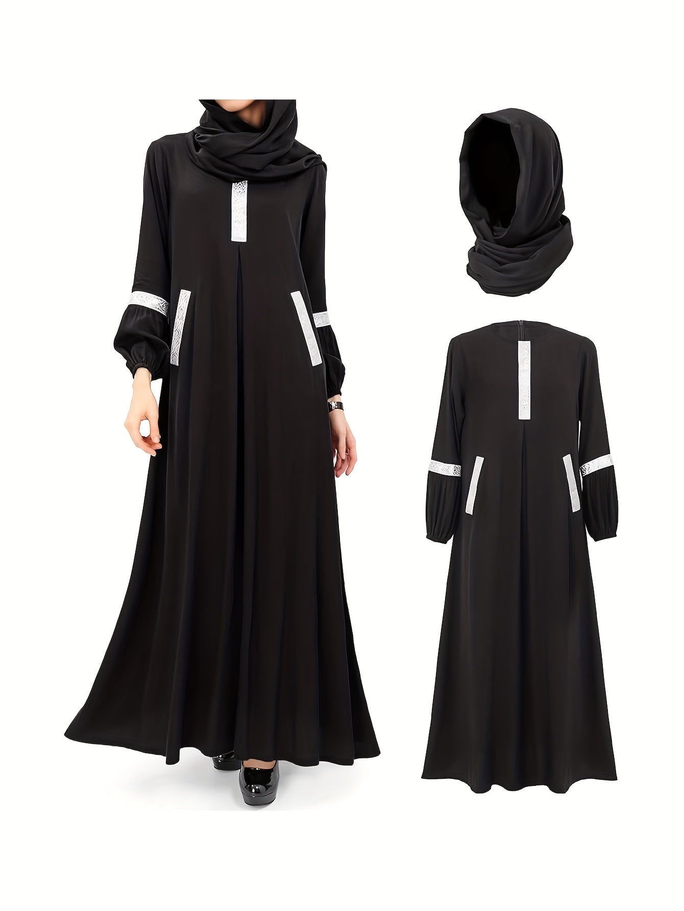 Muslim Abayas Dress With Hijabs Long Sleeve Modest Dubai Outfits