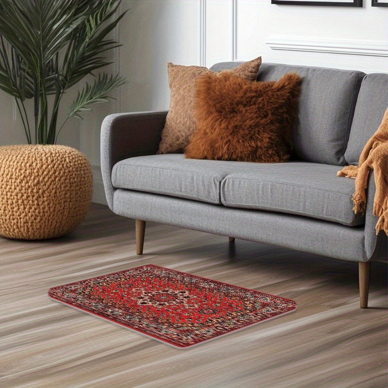 Traditional Persian Mat, Flannel, Washable Floor Mats, Soft And Non-slip, Door Floor Mat, Bathroom Floor Mat, Kitchen Floor Mat, Laundry Room, Bedroom, Living Room Mat, Low-fluff Door Mat, Indoor Door Carpet, Rugs