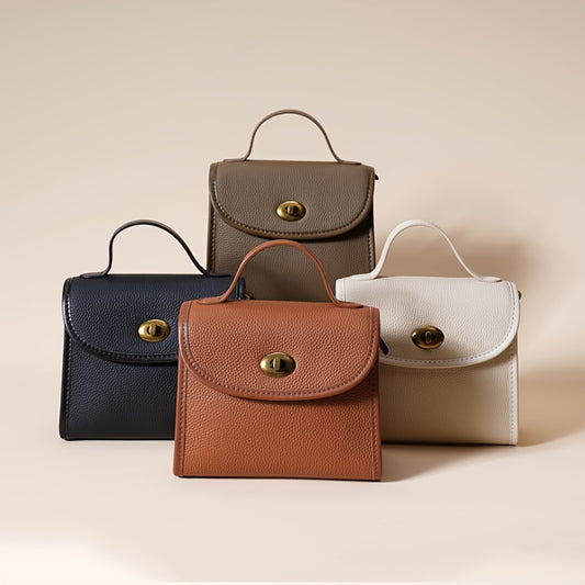 2025 New Women's Genuine Leather Crossbody Bag - Adjustable Shoulder Strap, Lightweight Small Square Purse with Zipper Closure, Multiple Compartments