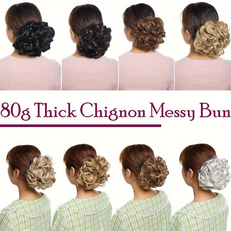 Curly Bun Extensions Scrunchie Combs In Messy Bun Hair Piece For Women