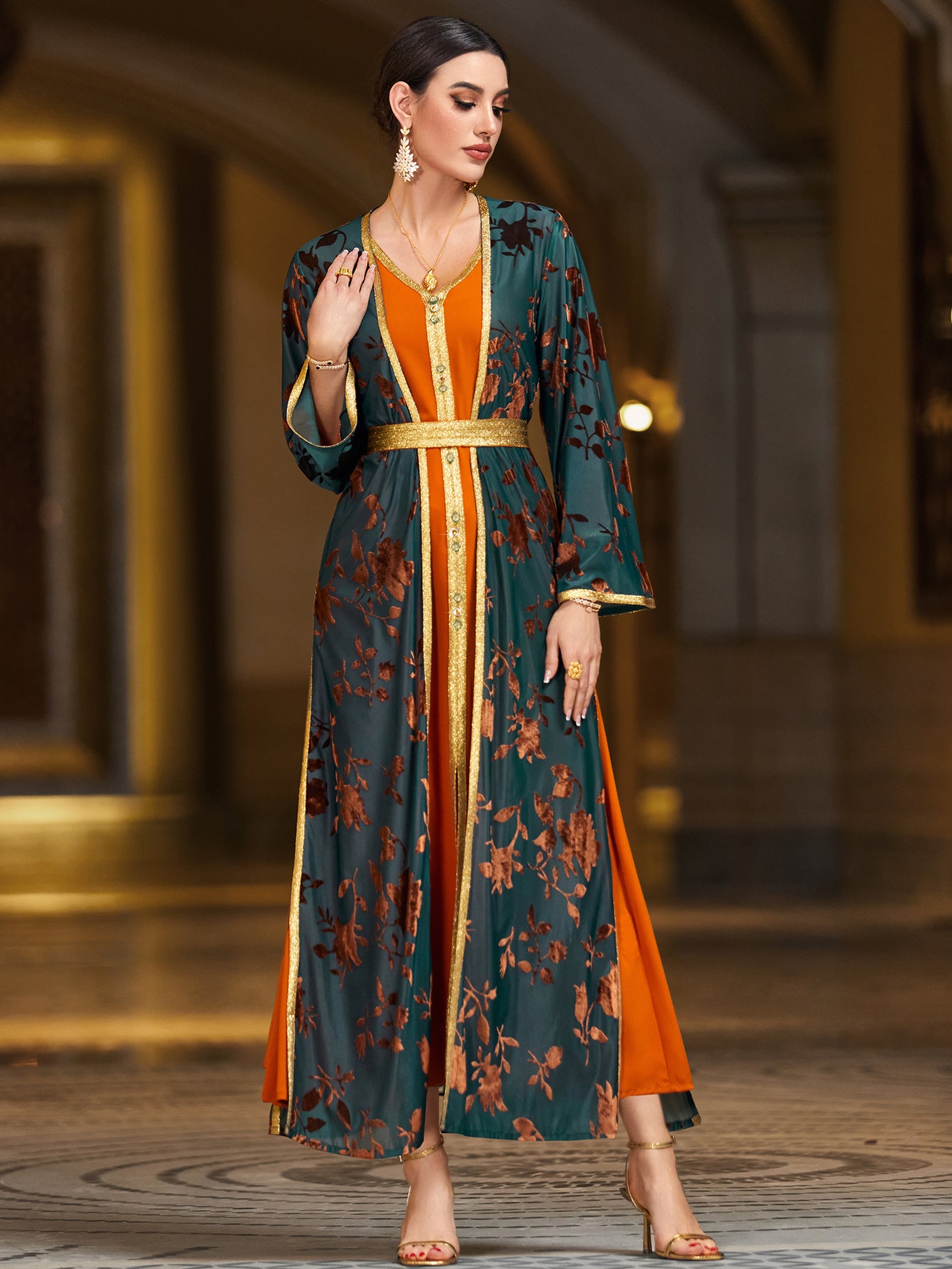 Casual Arab Two-Piece Modern Abaya Set