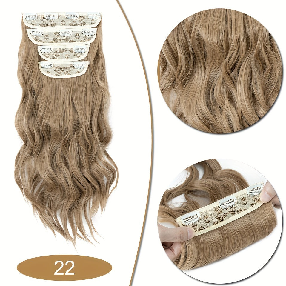 4Pcs/set 22inch Long Curly Hairpieces Ombre Hairpieces for Women