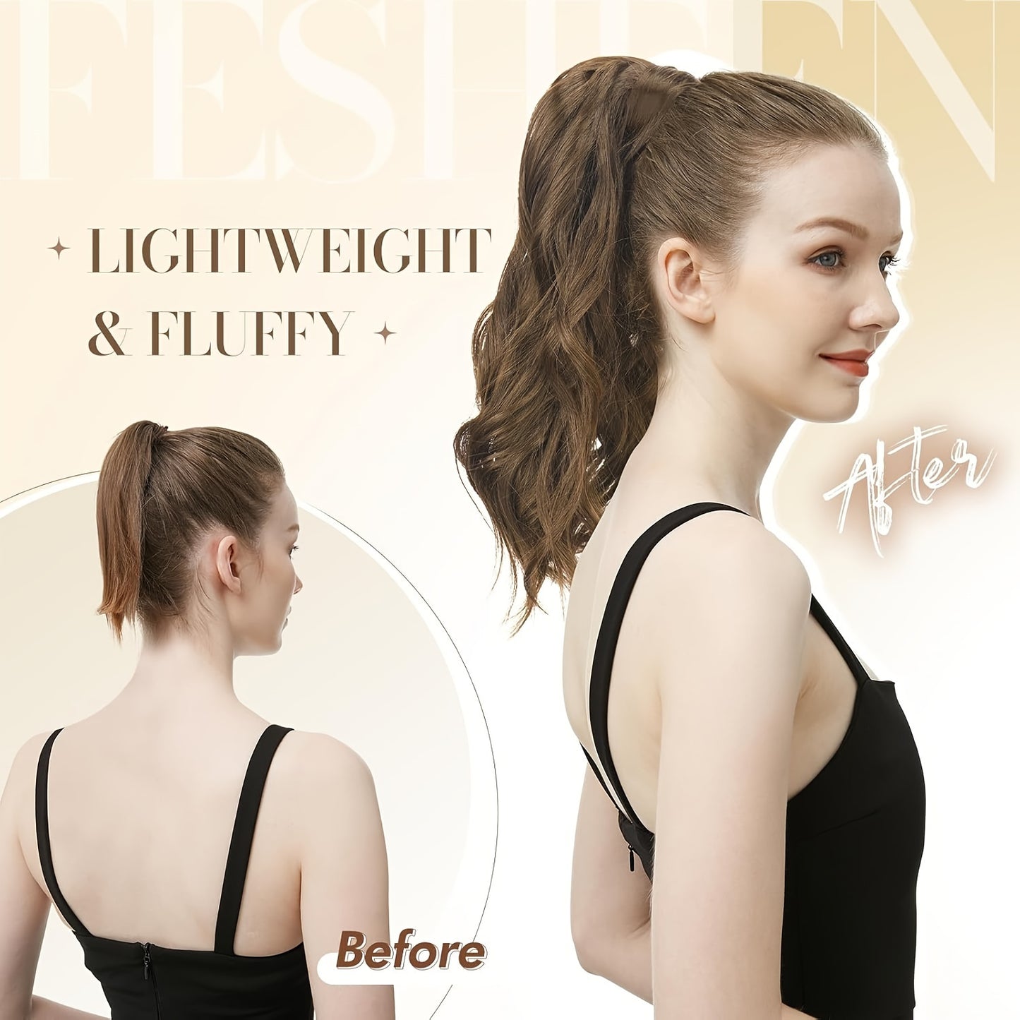 Synthetic Long Clip Ponytail Hairpieces For Women