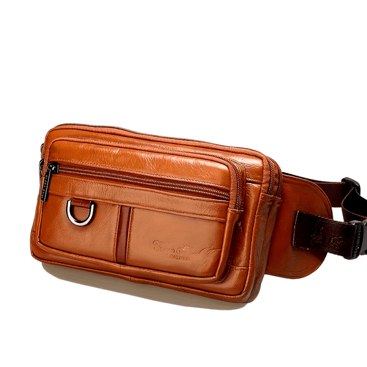 Men's Leather Crossbody Bag, Sling Bag, Comfortable Shoulder Crossbody Bag For Business Or Leisure