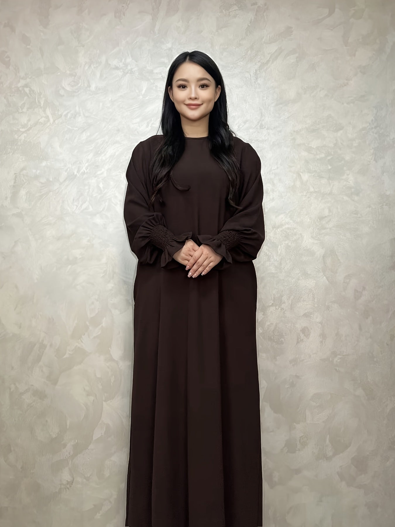 Soft Crepe Material With Pocket Muslim Lady Abaya Prayer Abaya