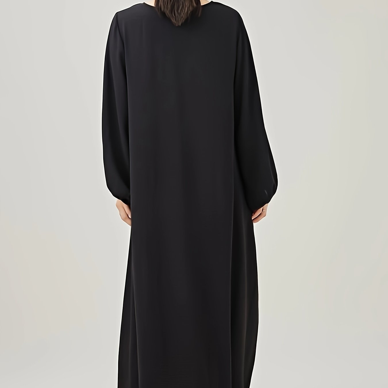 Polyester Muslim Pakistani Abaya - Comfortable, Casual, Solid Color with Bubble Pleats, Elastic Cuffs, Flowy Hem, Machine Washable