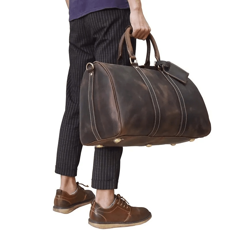 The Bjarke Weekender Handcrafted Faux Leather Duffle Bag