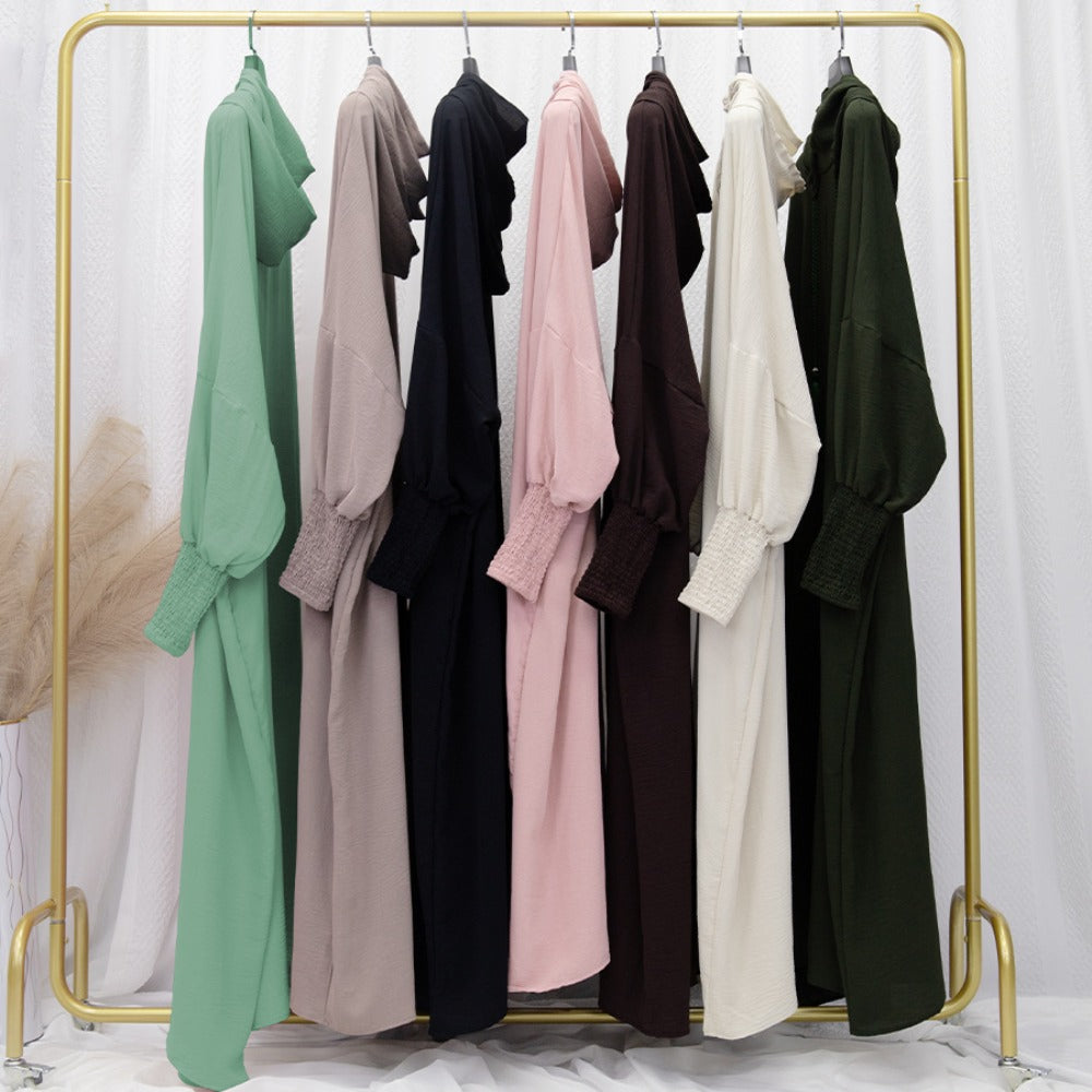 Women's Islamic Prayer Dress & Modest Jibab Abaya - Soft Pink (Pastel) Full Coverage Hijab Robe with Sleeves, for Ramadan, Travel, Daily Prayer - Muslim Kaftan, Muslimah Clothing, Modestwear Outfit, Elegant Drape, Breathable Fabric