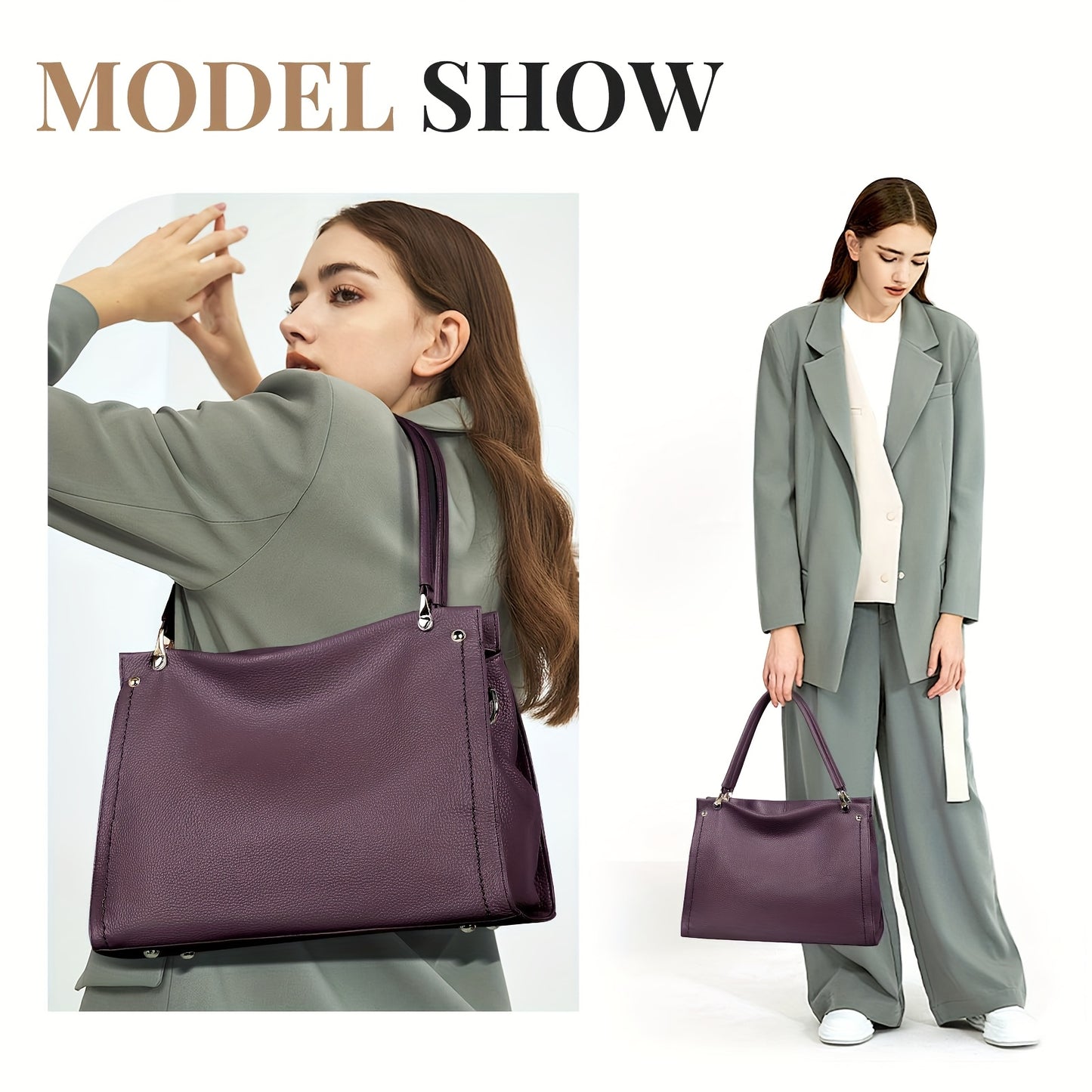 Elegant Leather Handbag, Women's Tote Bag, Versatile Single Shoulder Sling Bag