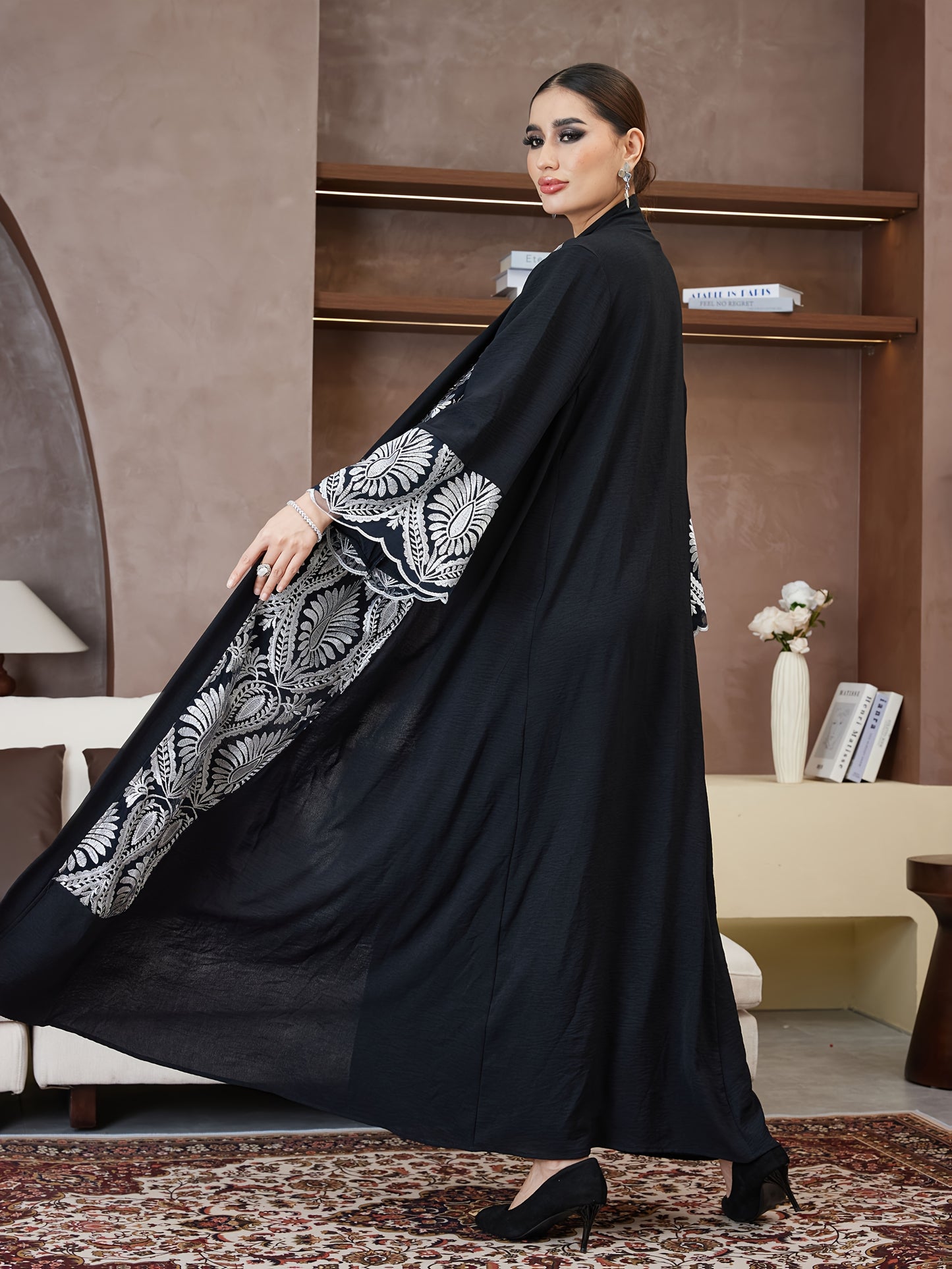 New Abaya for Ramadan, Middle Eastern Arabic Robe, Saudi Arabia, Turkish Muslim Women'S Floral Dress with Comfortable Breathable Fabric, High-End Fashion Paisley Pattern