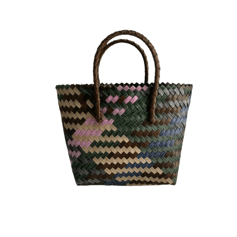 One Piece, Hand-Woven Handbag Handheld Versatile Women's Bag, Suitable for Vacation, Imitation Rattan Design, Tote Bag Style