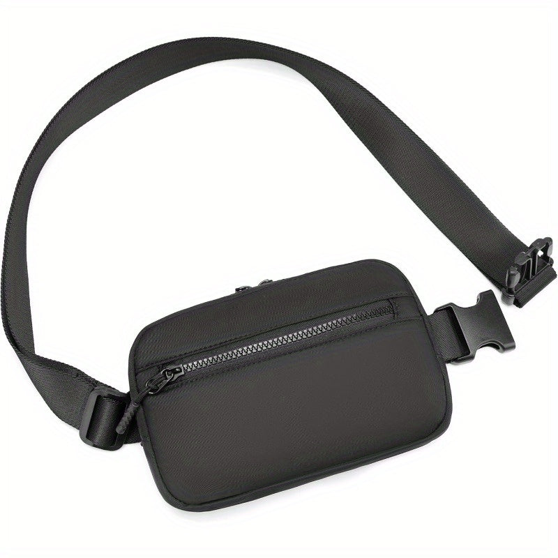 Essential Leather Belt Bag w Long Strap 70 Front Zip Pocket Crossbody Bag w Extended Strap Fanny Pack for Women Men Two Way Zipper Sling Bag