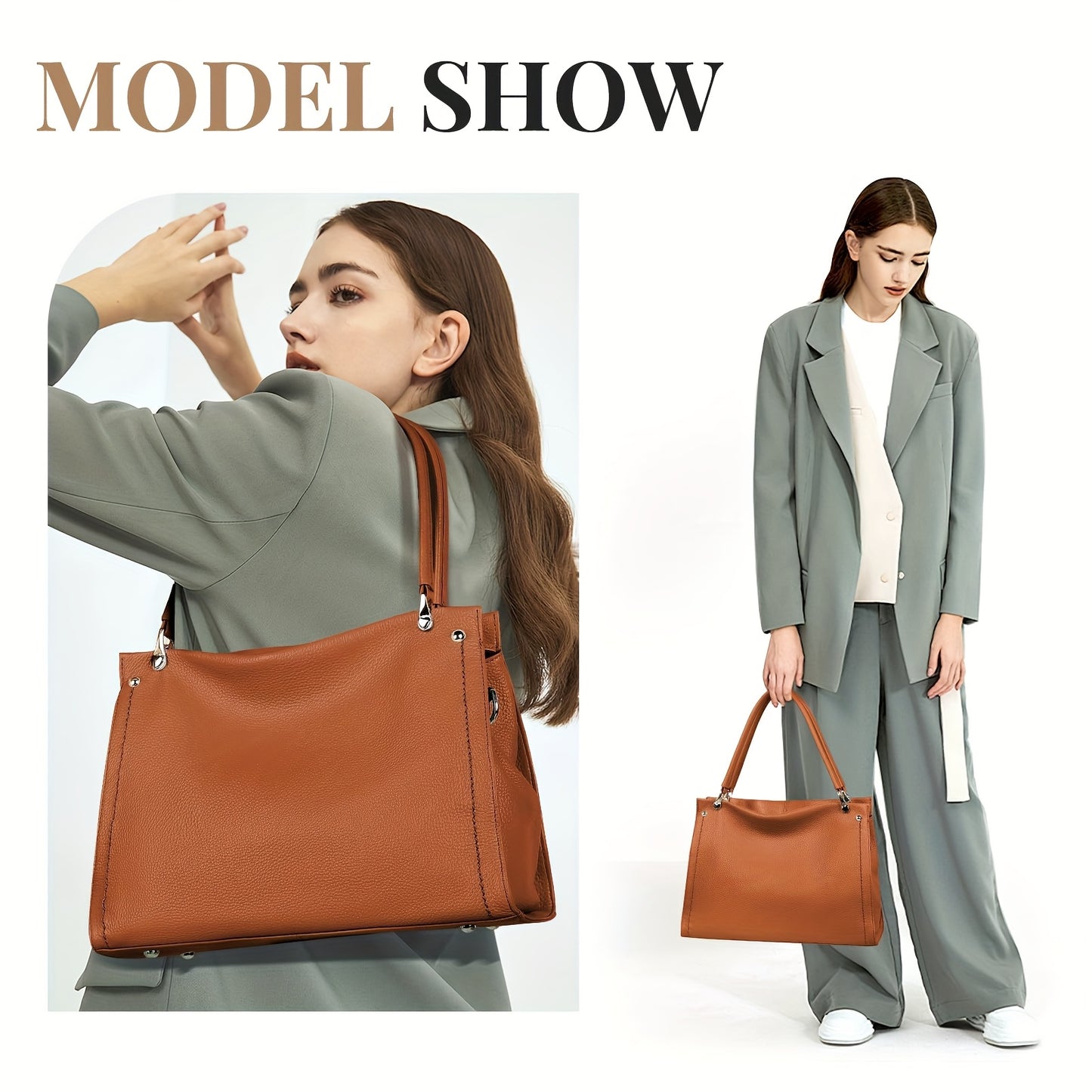 Elegant Leather Handbag, Women's Tote Bag, Versatile Single Shoulder Sling Bag