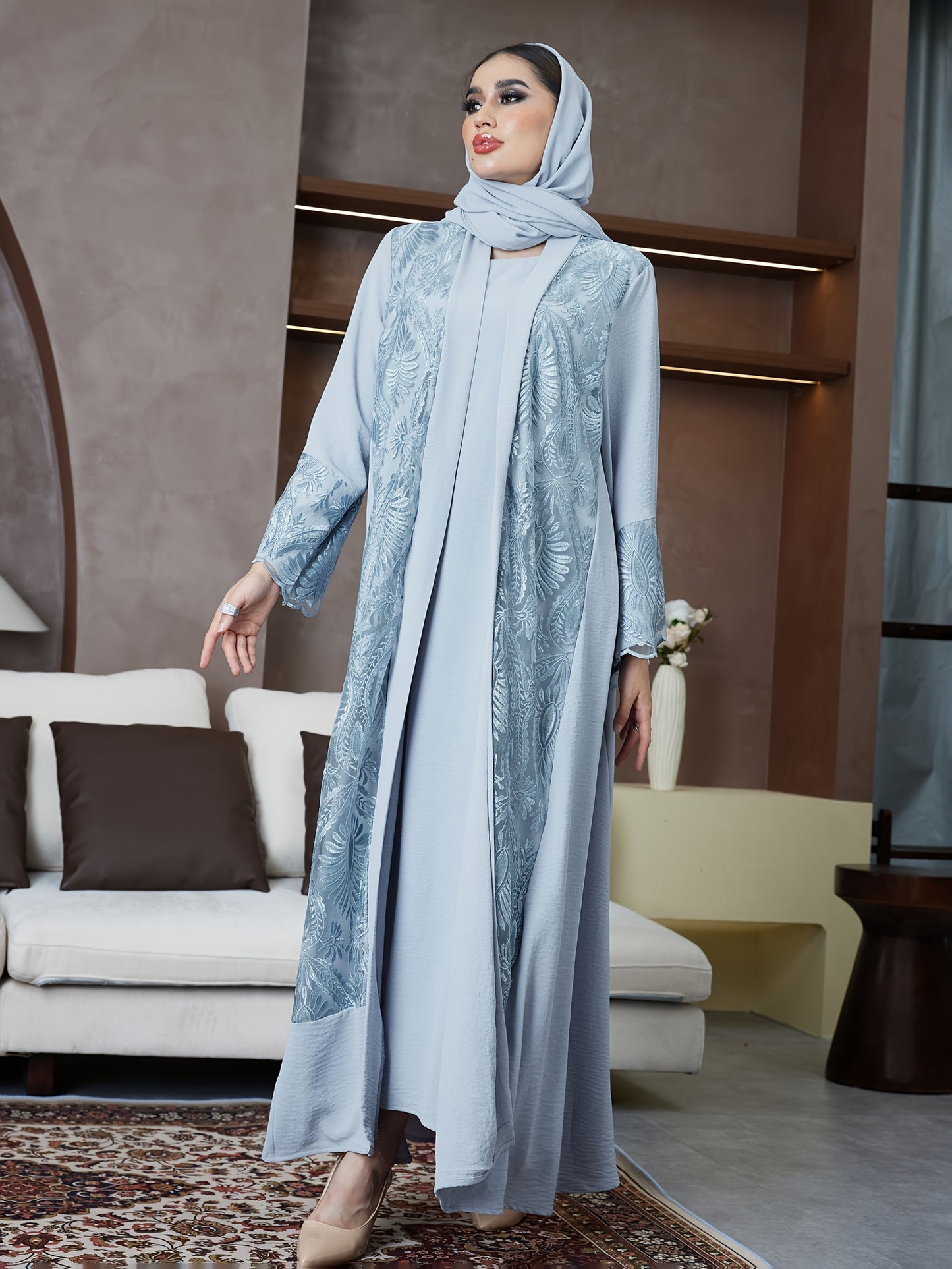 New Abaya for Ramadan, Middle Eastern Arabic Robe, Saudi Arabia, Turkish Muslim Women'S Floral Dress with Comfortable Breathable Fabric, High-End Fashion Paisley Pattern