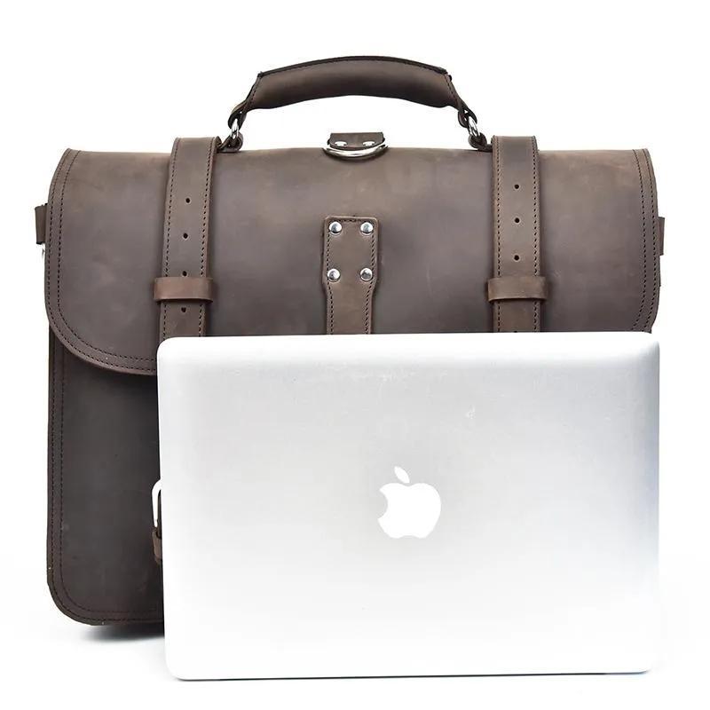 The Gustav Messenger Bag | Large Capacity Vintage Synthetic Leather Backpack for Men with Multiple Compartments