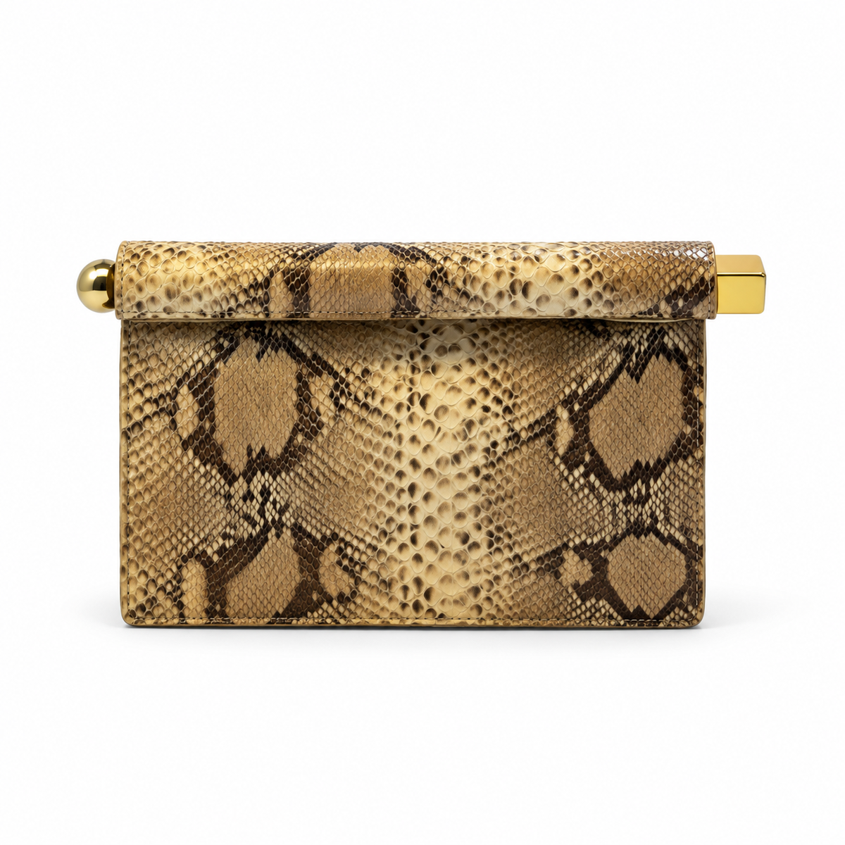 Luxury Snakeskin Print Clutch Bag