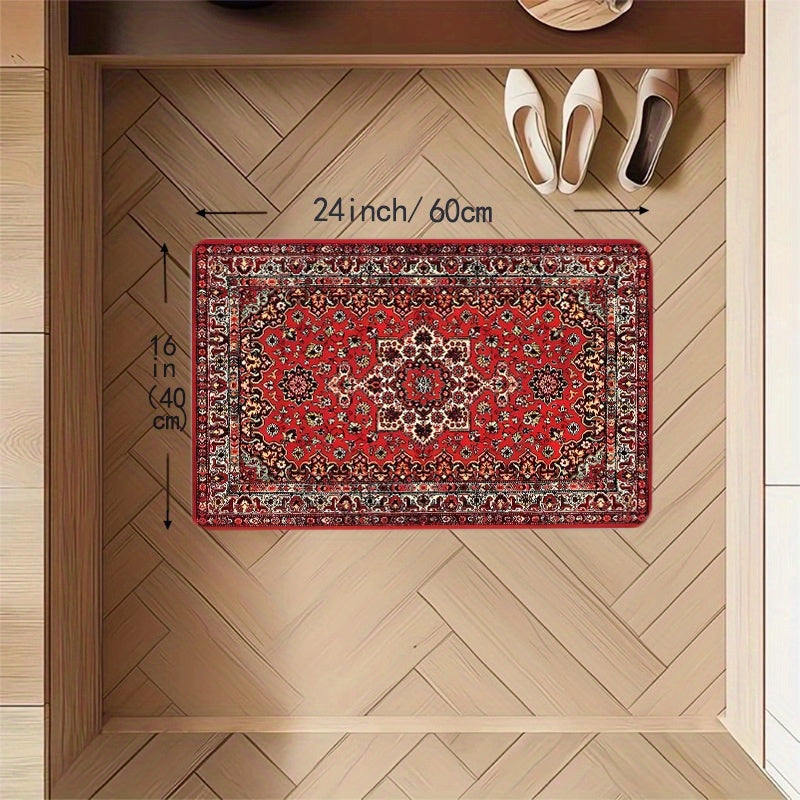 Traditional Persian Mat, Flannel, Washable Floor Mats, Soft And Non-slip, Door Floor Mat, Bathroom Floor Mat, Kitchen Floor Mat, Laundry Room, Bedroom, Living Room Mat, Low-fluff Door Mat, Indoor Door Carpet, Rugs