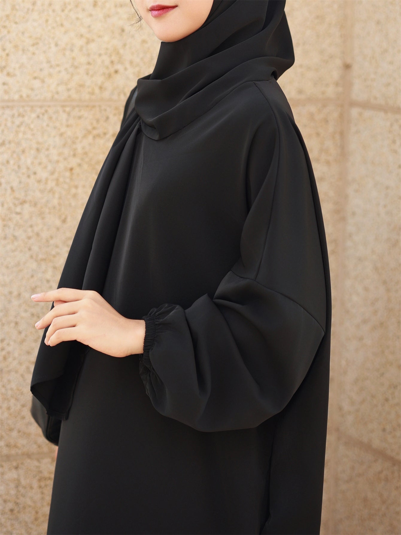 Women'S Loose Modest Jibab Abaya with Headscarf - Long Sleeve, Polyester, Non-Stretch Fabric | Ideal for Ramadan and Daily Wear, Casual Style, Allseason Abaya | Elegant Abaya | Polyester Abaya