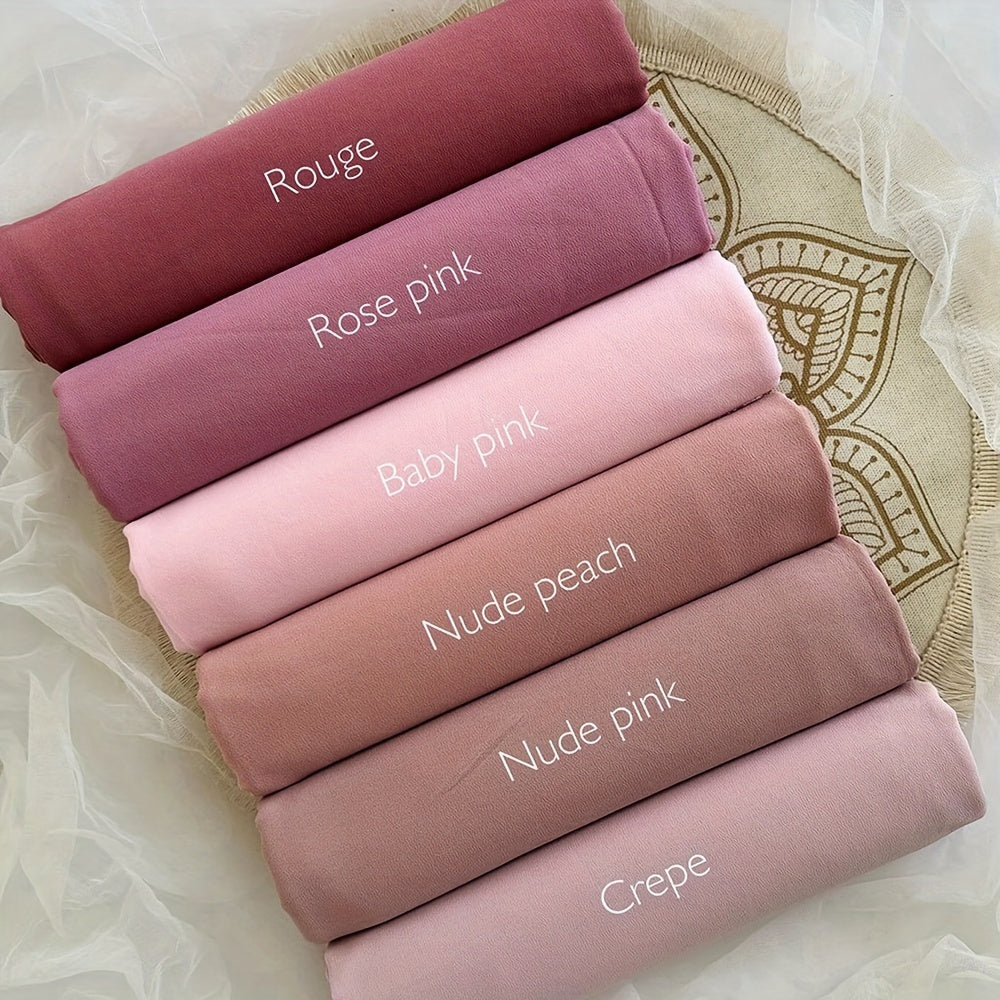 6pcs Women's Breathable Satin Bamboo Jersey Hijab Scarves - Non-Stretch Snug Fit, 10 Solid Colors for Ramadan & Modest Fashion, Premium Woven Satin Fabric, Hand Wash/Dry Clean, Hijab Accessories