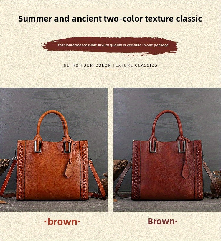 Genuine Leather Women's Handbags, Niche Women's Crossbody Bag, Large-Capacity Soft Leather Tote Bags