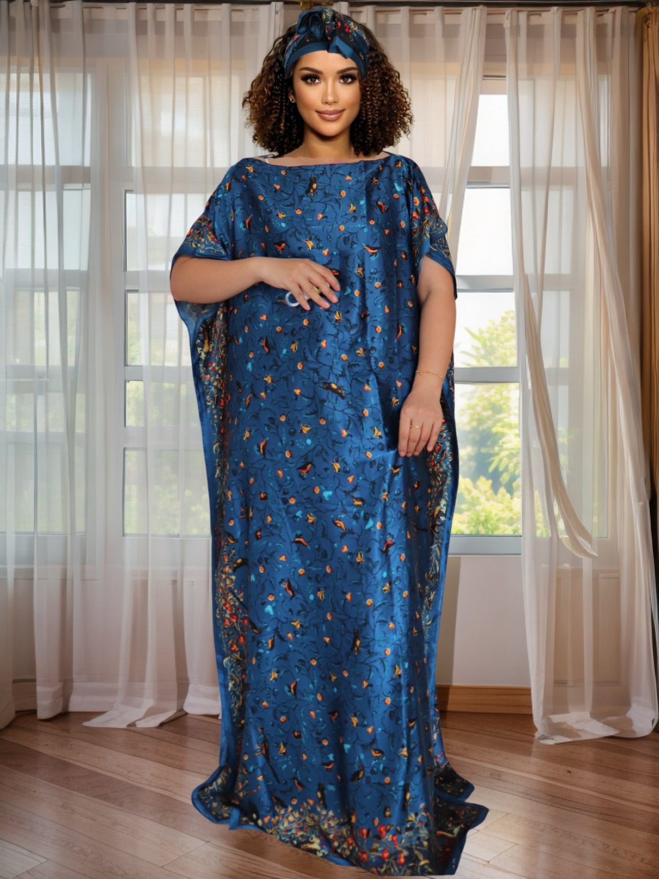 Plus Size, Women's Plus Size Kaftan Abaya with Matching Scarf - Flowy Lightweight Middle Eastern Abaya, Non-Stretch All-Season Islamicrobe, Elegant Turkish Kaftan for Formal & Casual Events Attire