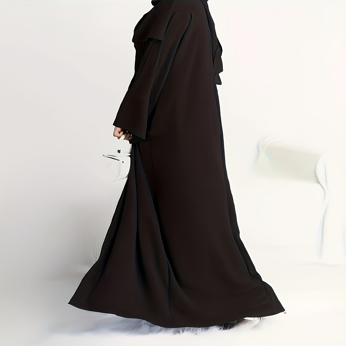 2pcs Muslim conservative Abaya Burqa + belt suit, long sleeve burqa, comfortable, versatile - suitable for formal occasions and Women's wear Eid al-Fitr