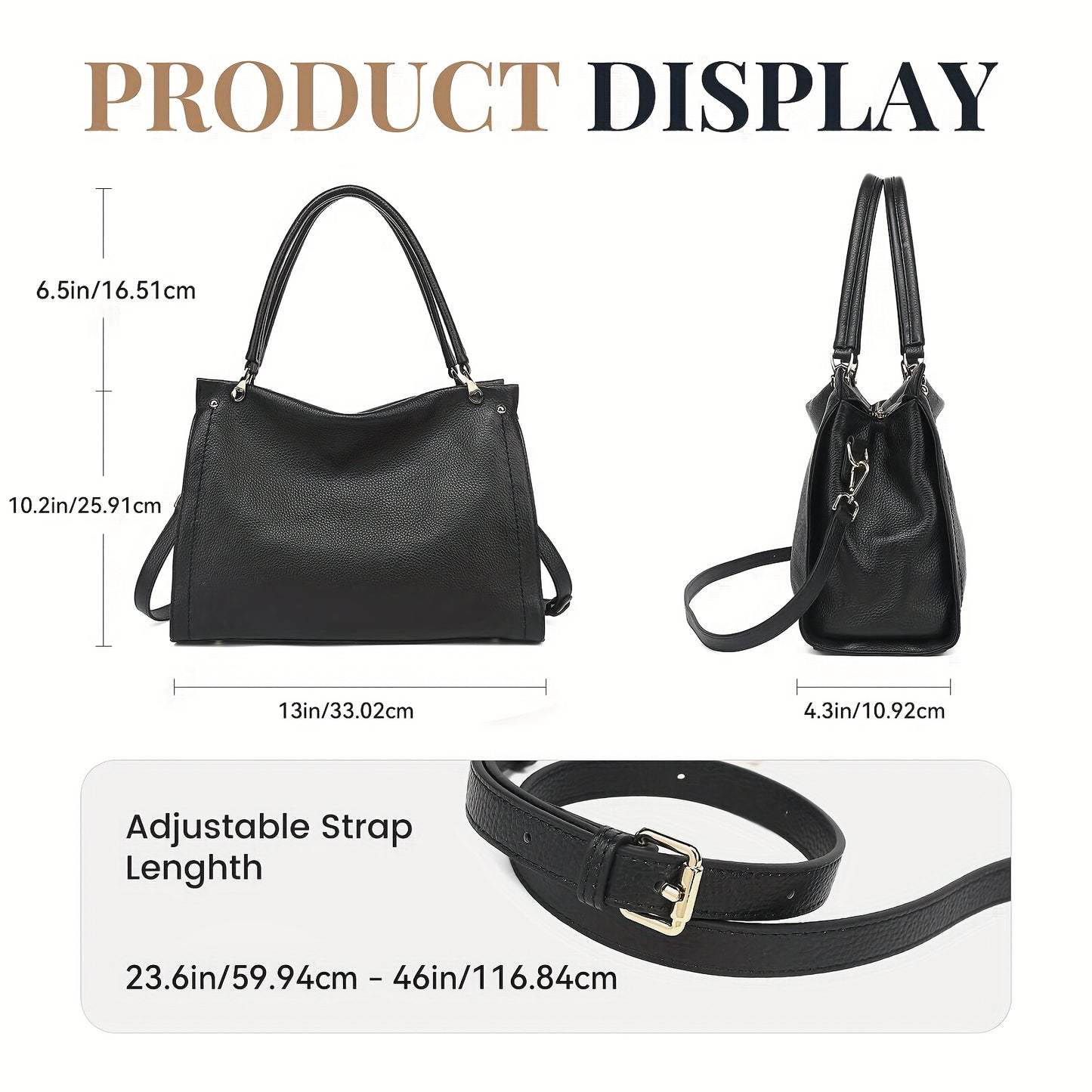 Elegant Leather Handbag, Women's Tote Bag, Versatile Single Shoulder Sling Bag