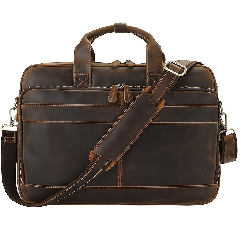 Leather Briefcase For Men, Business Travel Laptop Messenger Bags