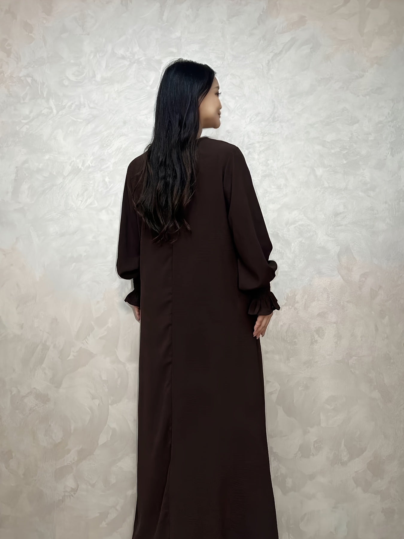 Soft Crepe Material With Pocket Muslim Lady Abaya Prayer Abaya