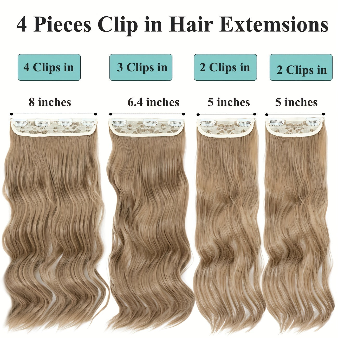 4Pcs/set 22inch Long Curly Hairpieces Ombre Hairpieces for Women