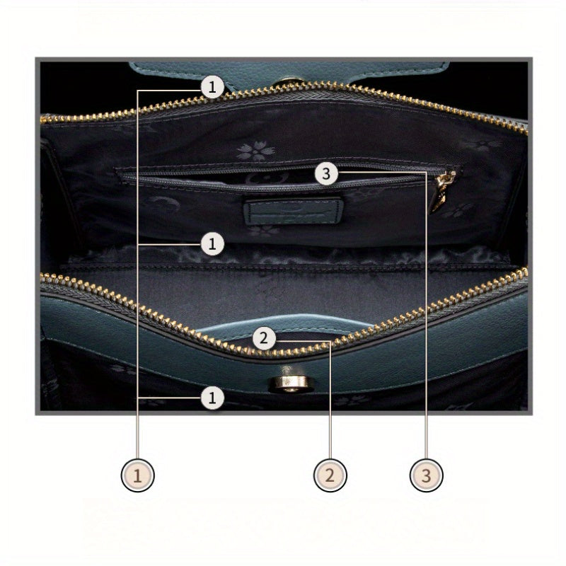 Large Capacity 2025 New Women's Bag, Genuine Leather Handbag for Women, Stylish Crossbody Commuter Women's Bag
