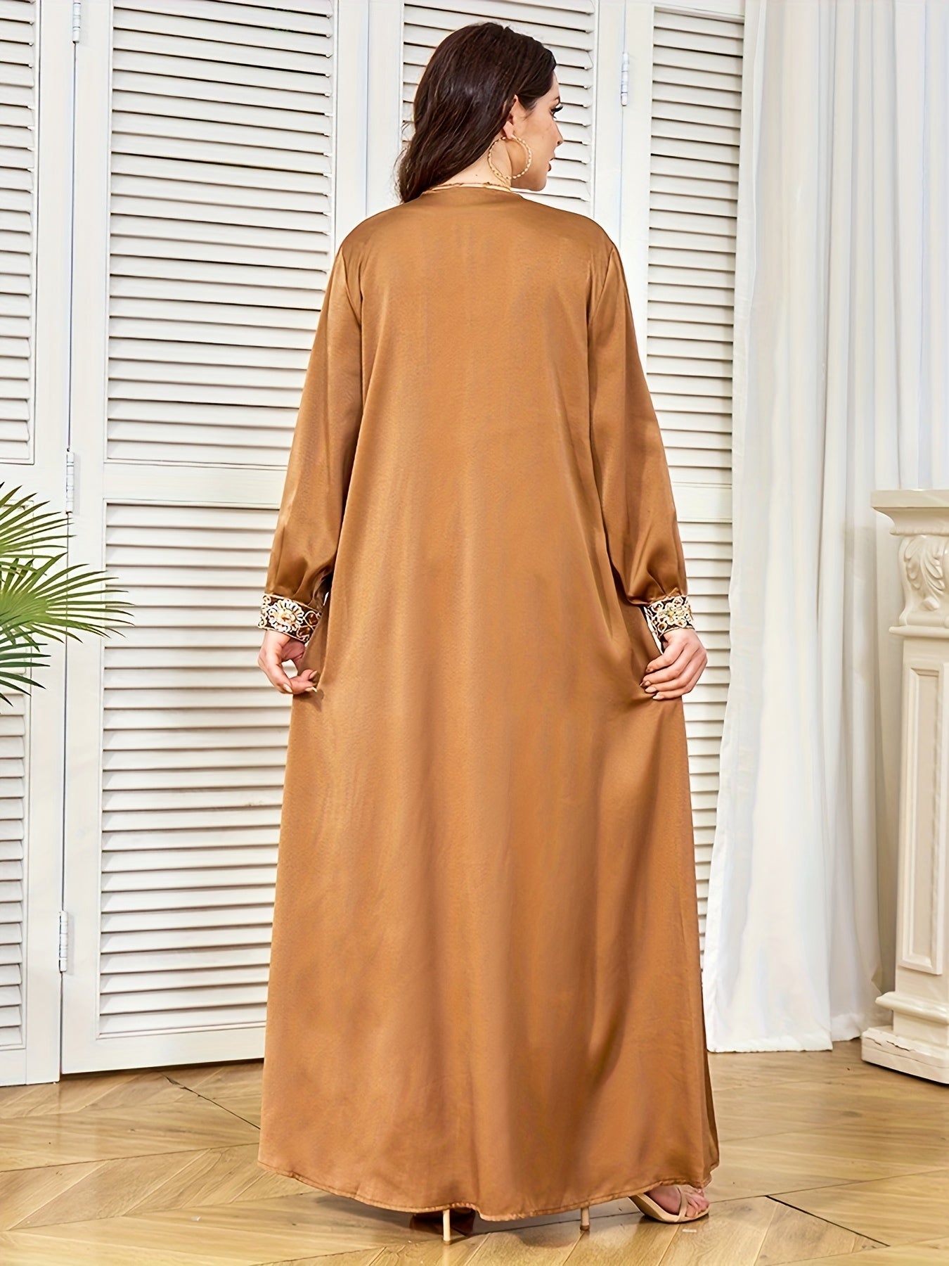 Middle East Dubai New Evening Dress Muslim Women's Open Front Tassel Pendant Abaya Two-Piece Set