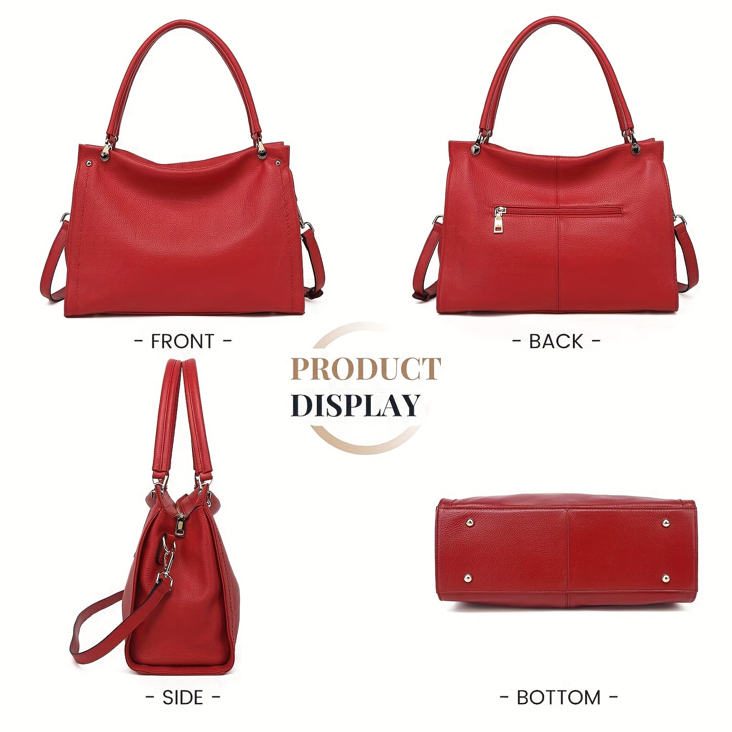 Elegant Leather Handbag, Women's Tote Bag, Versatile Single Shoulder Sling Bag