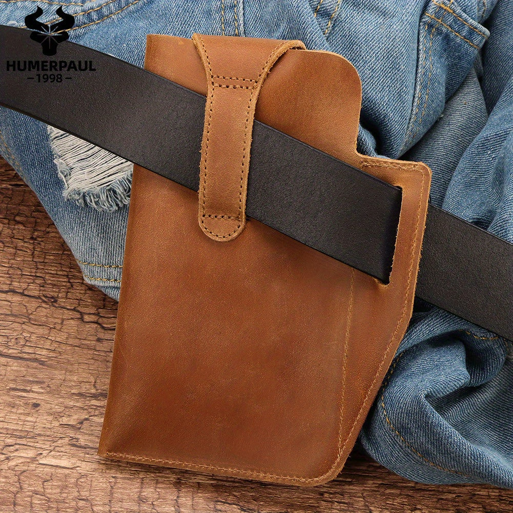 Men's Leather Mobile Phone Case, Mobile Phone Stand With Belt Ring, Mobile Phone Bag Protective Case, Unique Father's Day Gift