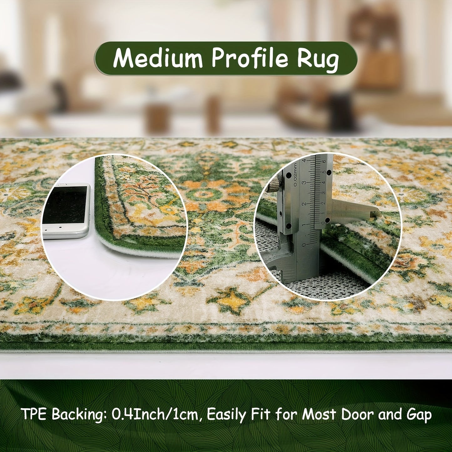 Bohemian Floral Medallion Area Rug - Small Rugs For Bedroom Soft Bathroom Mat, Machine Washable Indoor Throw Front Door Carpet For Bathroom Sink Dressing Room