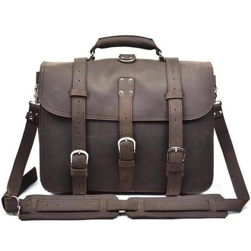 The Gustav Messenger Bag | Large Capacity Vintage Synthetic Leather Backpack for Men with Multiple Compartments