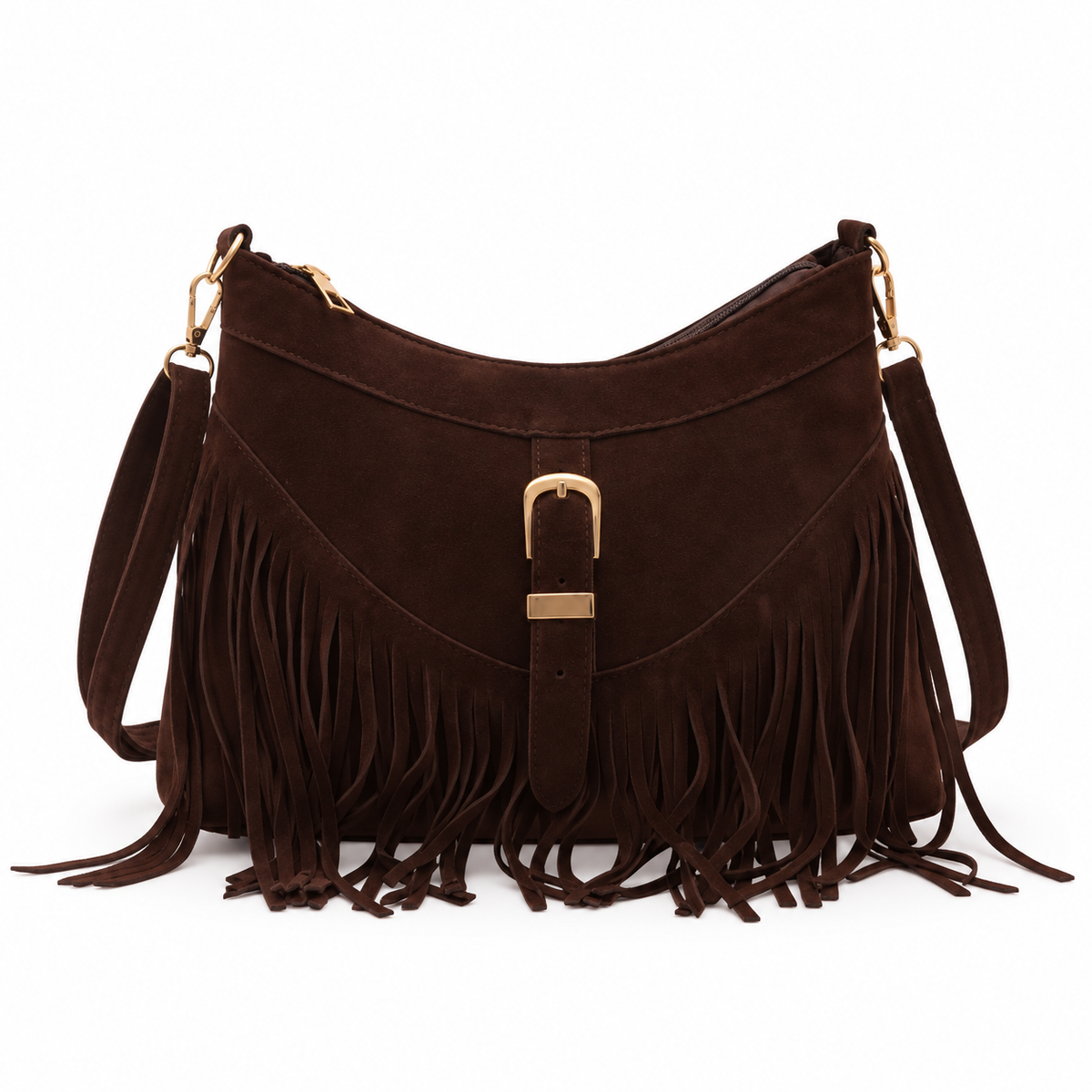 Vintage Brown Bohemian Fringe Shoulder Bag