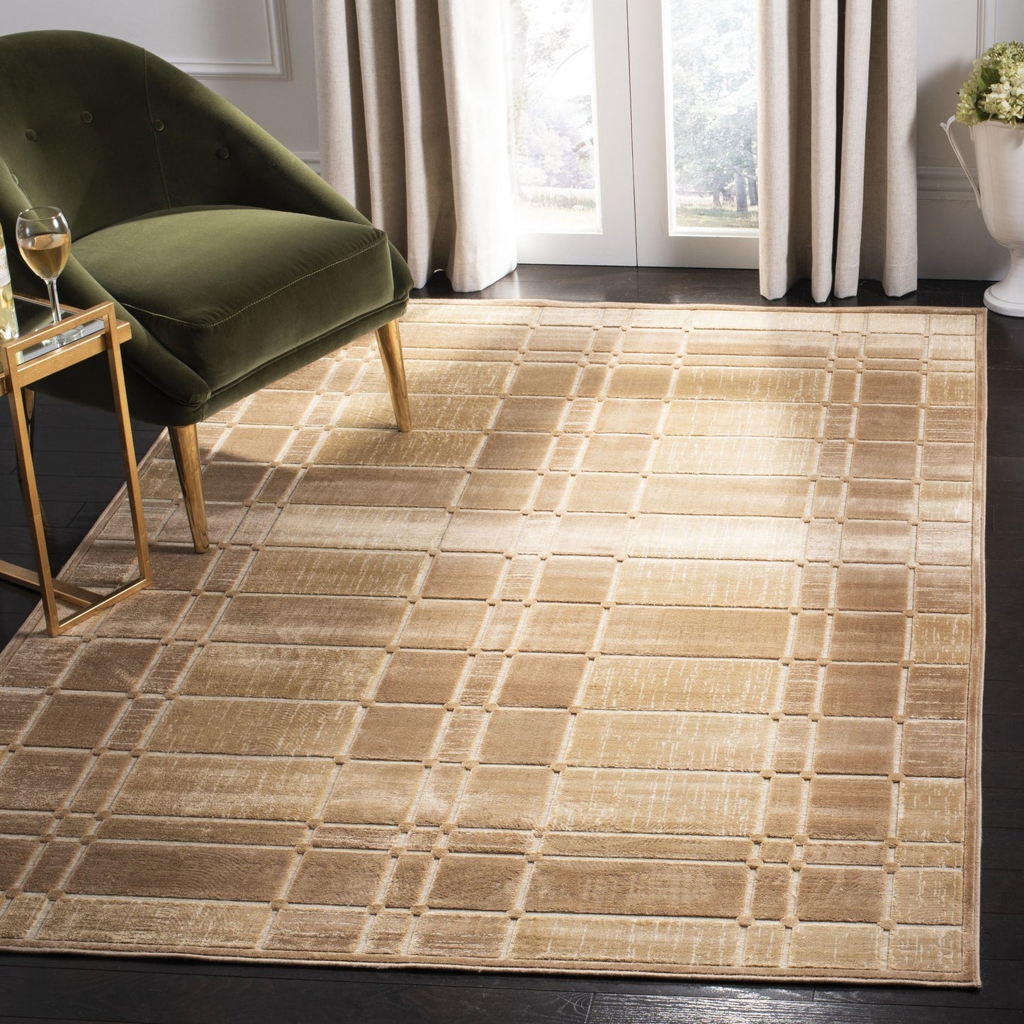 Coffee Brown Indoor Power Loomed Easy Care Area Rug For Home Decor Rug for Living Room, Bedroom, Dining Room, Home Office, Basement