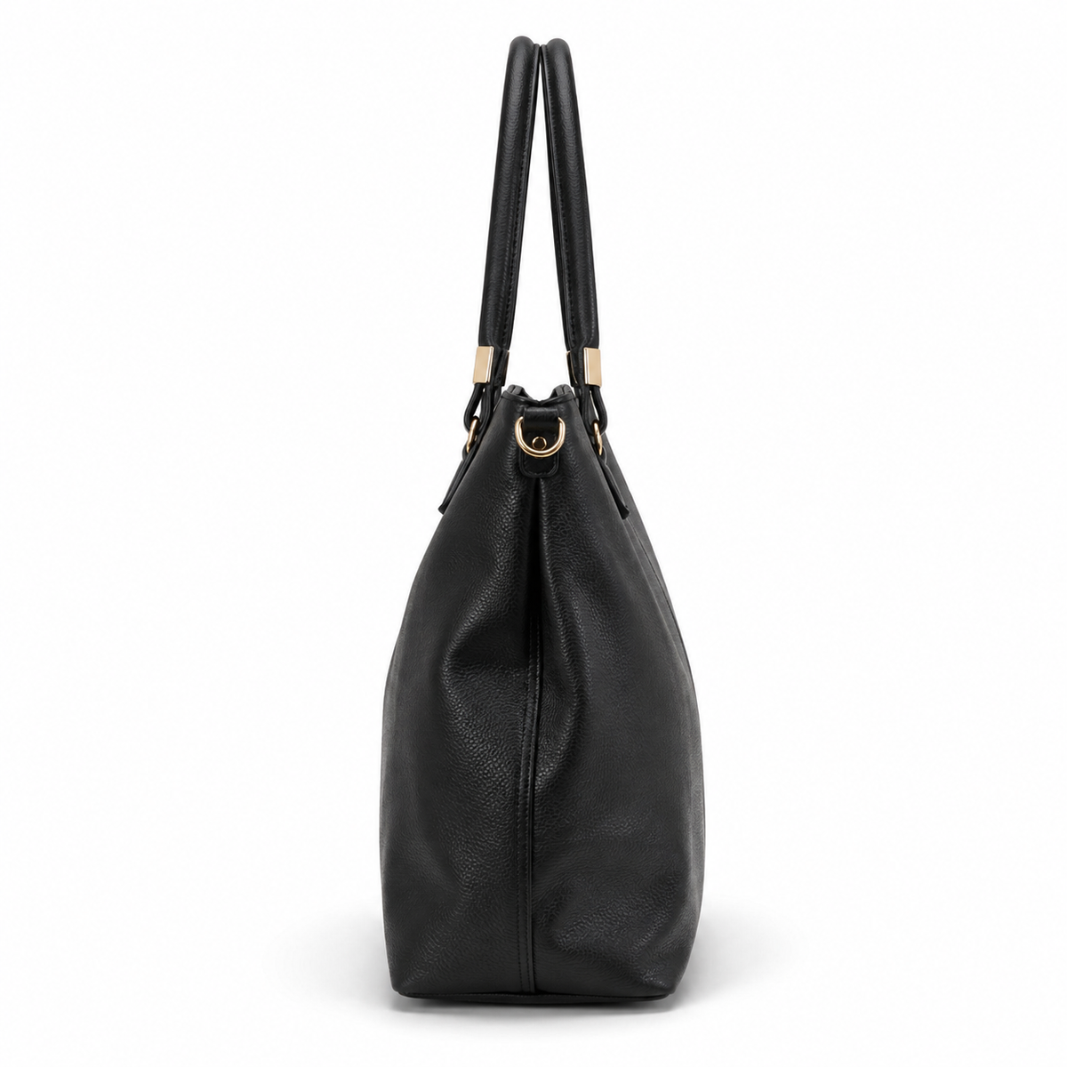 Classic Black Pebbled Leather Tote Bag