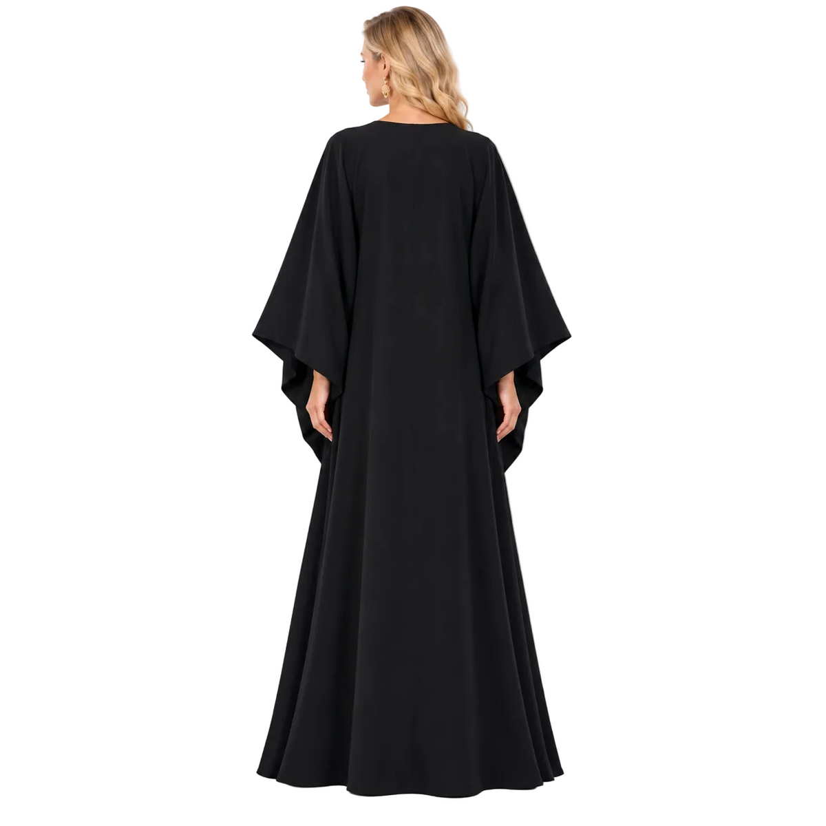 Black Lavender Embellished Luxury Gamis Kaftan