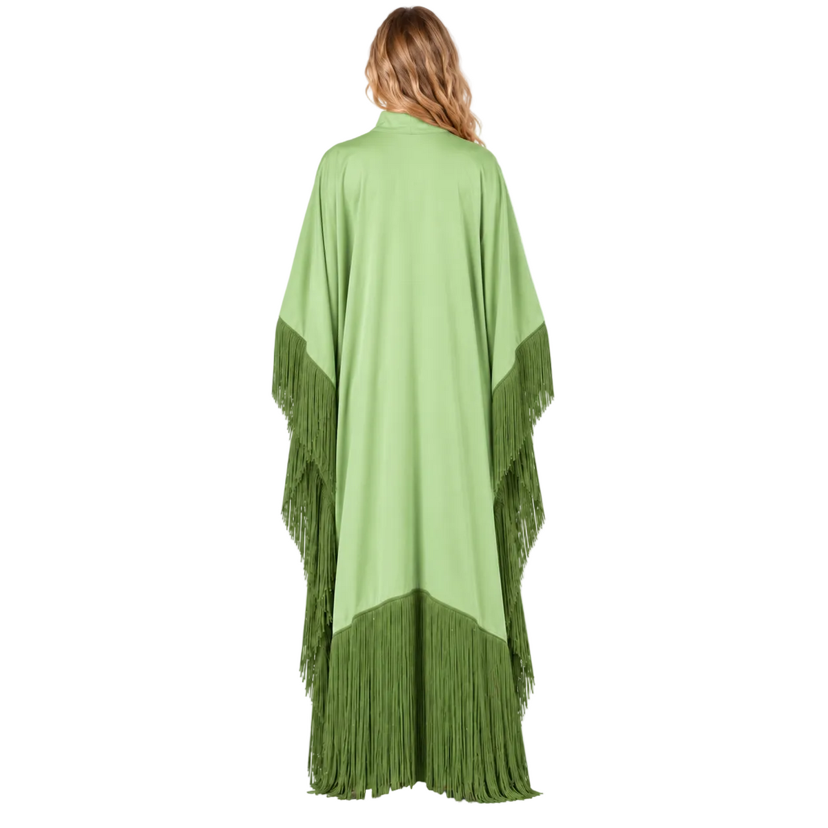 Light Green Elegant Fringe Detail Kaftan