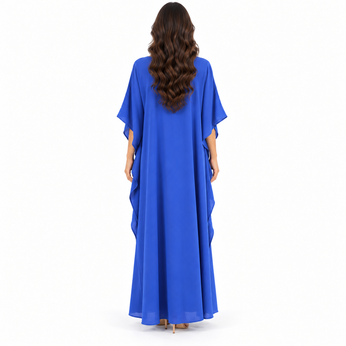 Royal Blue Elegant Flowing Linen Kaftan