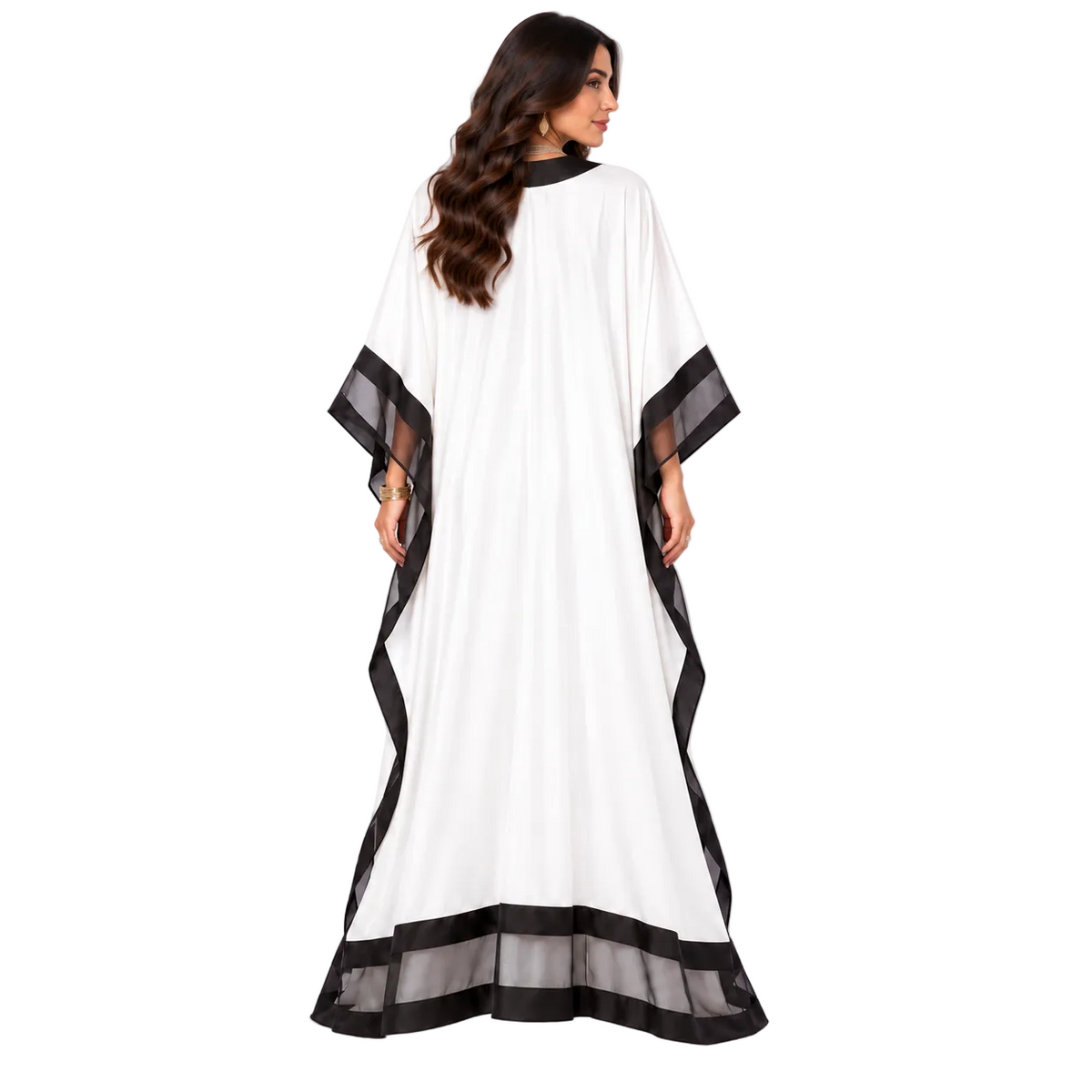 White Black Modern Plus Size Kaftan