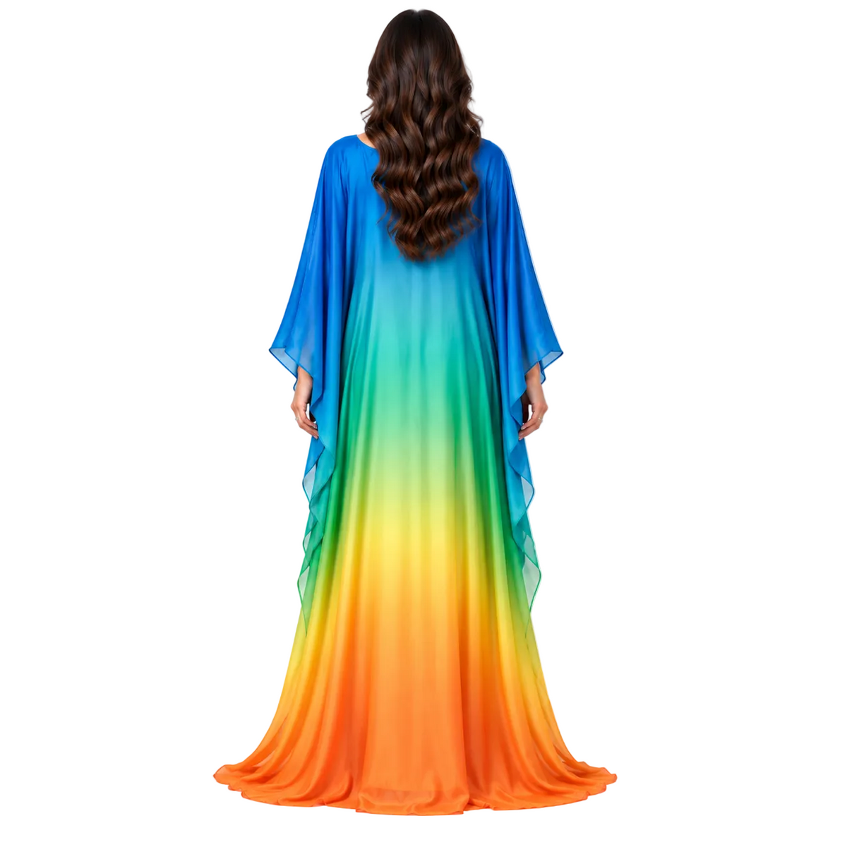 Rainbow Ombre Batwing Plus Size Kaftan
