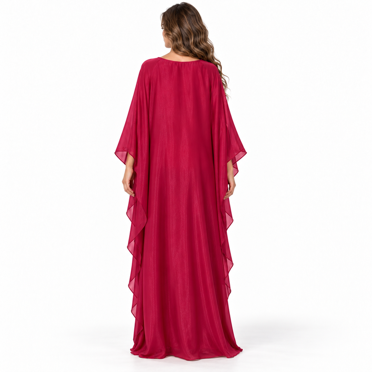 Fuchsia Gold Belt Flowing Elegant Kaftan